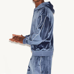 Sudaderas con Capucha de Terciopelo de Seda 100% Bordadas Personalizadas para Hombre, Dos Bolsillos Delanteros, Suministro OEM, Técnica Lavada, Talla Grande, Verano - Product Image 5