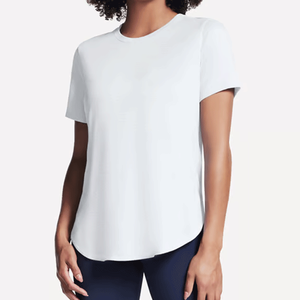 Camiseta de Algodón 100% para Mujer, Estilo Urbano, Cuello Redondo, Jersey de Algodón, Transpirable, de Secado Rápido, Venta al Por Mayor OEM - Product Image 3