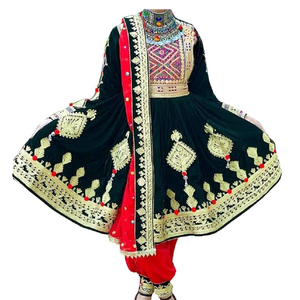 ชุดเดรสอัฟกันปักลายอัฟกานิสถานดั้งเดิมชุดเดรส kuchi แบบดั้งเดิมงานแฮนด์เมดมีสไตล์ - Product Image 1