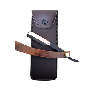 Cuchilla de acero inoxidable para peluquero, maquinilla de afeitar con mango de madera, logotipo personalizado, instrumentos de belleza para peluquería, logotipo personalizado de Sialkot - Product Image 1