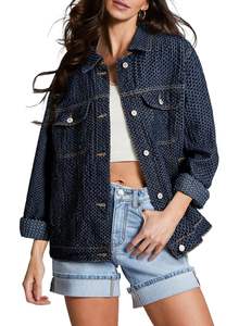 Nouvelle conception de veste en jean pour femmes, veste en jean personnalisée pour l'extérieur, lavage à l'acide, meilleure vente en gros, veste en jean personnalisée OEM - Product Image 3