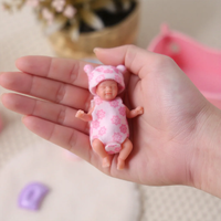 Babeside 4,5'' Mini Vollsilikon Weiche Spielzeug-Reborn-Babypuppe Cookie Realistische Schlafende Neugeborenen-Puppe für Sammler & Geschenkeläden