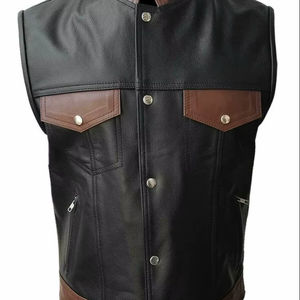 Classique Vintage mat brillant en cuir véritable gilet intemporel élégant élégance mode accessoire durabilité agrafe - Product Image 1