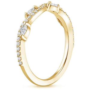 แหวนแต่งงานเพชรเพาะเลี้ยงทรงบิดงอสวยงาม 0.14 กะรัต ดีไซน์ใหม่ล่าสุด แหวนหมั้นทรงมาร์คีส์ ทอง 14K สไตล์วินเทจ หรูหรา - Product Image 6