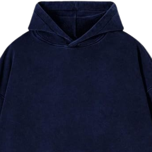 Sudadera con Capucha Azul Marino Lavada al Ácido, Corte Holgado, Estilo Vintage, Felpa de Algodón Suave, Sudadera Informal para Calle, Invierno - Product Image 6