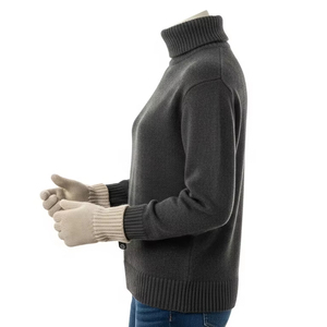 Guantes de invierno de mezcla de algodón hasta la muñeca para viajes, forro térmico de punto elástico suave cálido, accesorios para clima frío al aire libre - Product Image 3