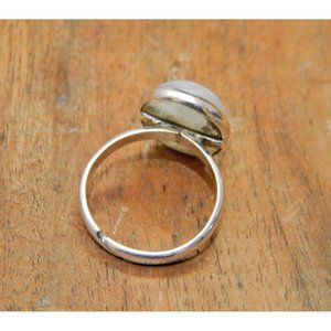 ทำด้วยมือ925แหวนพลอยชั้นดีเงินสเตอร์ลิงธรรมชาติพลอยอัญมณีทรงหลังเบี้ยปรับได้ของขวัญสำหรับเครื่องประดับ R0105-GS ของเธอ - Product Image 2