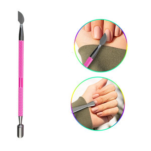 <b>Cuticle</b> <b>Trimmer</b> with <b>Cuticle</b> Pusher Professional Stainless Steel <b>Cuticle</b> Cutter Sharp Blades Double Spring Nippers Pink - Product Image 3