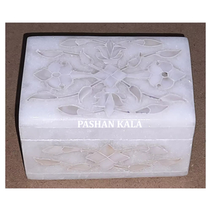 Caja de regalo de joyería hecha a mano con incrustaciones de mármol blanco y nácar, única, elegante y de la mejor calidad, para decoración y festividades. - Product Image 1