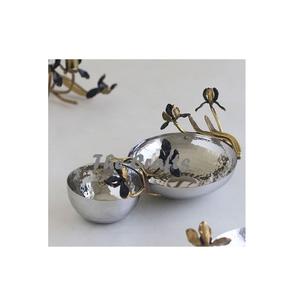 Juego de diferentes tamaños de dos tazones para servir nueces Tazón para servir chocolate de color plateado de aluminio al precio más bajo - Product Image 4