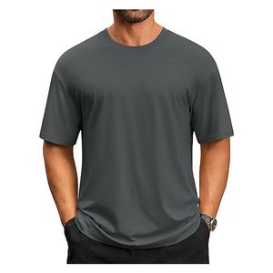 100% Cotton Crew <b>Neck</b> <b>Tshirt</b> for Men 180g Moisture Wicking Super Soft Regular Fit Casual Style Plain Dyed Blank Design - Product Image 1