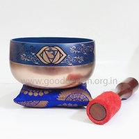 2025 vente chaude Unique 5 "ensemble de bols chantants tibétains avec troisième oeil Chakra couleur bleue méditation guérison et bols de yoga
