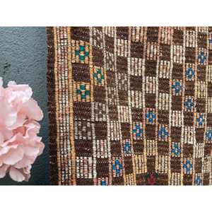 Turkish Vintage Rug 6.2x10.5 ft, Kilim <b>Brown</b> Floral <b>Wool</b> Rug - Product Image 4