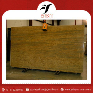 Precio directo Disponibilidad para la nueva colección Losa de granito amarillo de calidad genuina Diseño moderno Losa grande de piedra de superficie pulida - Product Image 2