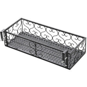 Jardinera de Alambre Metálico de la Mejor Calidad, Jardinera Colgante de Hierro para Barandilla de Balcón, Contenedor Decorativo Rectangular para Jardín Exterior - Product Image 3