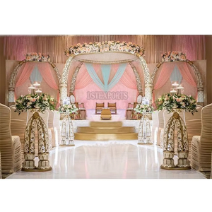 Boda real Fibra Mandap Alemania Hermosa Ceremonia de matrimonio del Reino Unido Artesanía Pilares Mandaps Destino Eventos Mandapam Diseños - Product Image 4