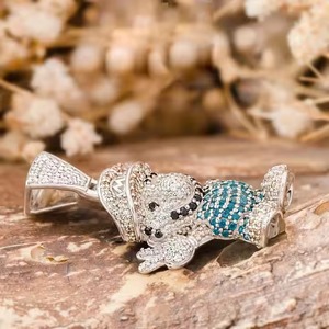 Colgantes y dijes de joyería fina de plata de dibujos animados, colgante de diamante multicolor redondo, colgante de Hip Hop, colgante de hombre de plata 925 - Product Image 6