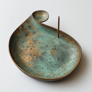 Un soporte artístico y delicado donde el incienso se inserta en un pequeño agujero en una colorida varilla espiral de vidrio soplado a mano. - Product Image 6