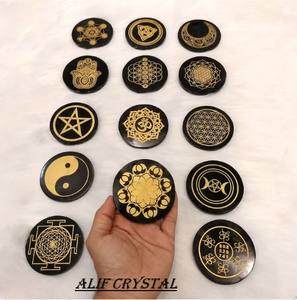 Plaque de charge de caboteur en agate noire naturelle en vrac de la meilleure qualité Offre Spéciale pour sous-verres - Product Image 5