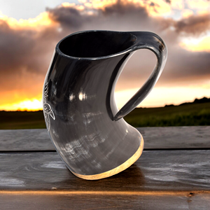 Jarra de cuerno real vikingo-recipiente para beber medieval tallado duradero seguro de grado alimenticio para celebraciones de Cosplay y decoración de bodas - Product Image 6