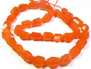 Pierres précieuses en cornaline orange facettées, 9-15 mm, pierres naturelles, perles en forme de nugget, brin de 16 pouces, pierres précieuses irrégulières, coupe de qualité supérieure, 200 - Product Image 3