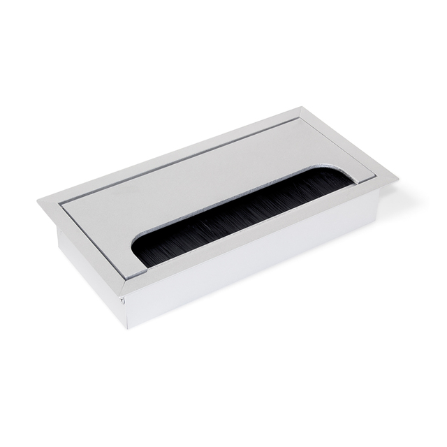 Emuca Quadrum 159x80mm Rectangular Table Cable Grommet/Gland Model 5010062 Aluminum Embedding Matte Anodized Made in Spain