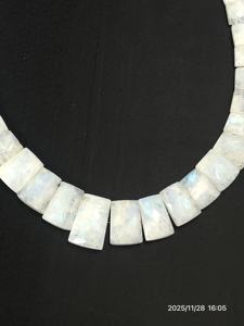 Collar de Piedras Preciosas de Piedra Lunar Arcoíris Natural Facetada de 18 Pulgadas - Product Image 6