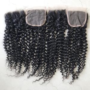 วิกผมแท้สไตล์บราซิลเลียนแบบยังไม่ผ่านกระบวนการ,ปิดลูกไม้แบบ Hd สีธรรมชาติผมหยิกได้ลึก4*4 - Product Image 1