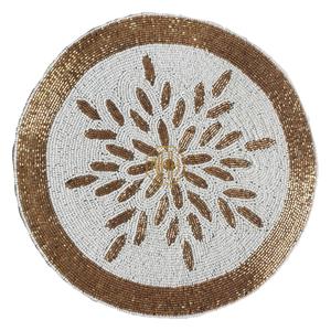 Beaded <b>Placemats</b> Unique Craft Cotton Round <b>Table</b> Decor Mat for <b>Dining</b> Setup Factory Export Wholesale Bulk Manufacturer India - Product Image 1