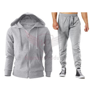 Joggins d'été décontractés grande taille pour hommes, doublure en polaire chaude, ensemble de survêtements de gymnastique en polyester deux pièces, ensemble de jogging pour les sports d'hiver - Product Image 6