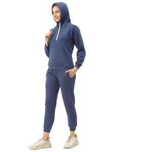 Nuevo estilo, logotipo personalizado, Sudadera con capucha de lana de manga larga de invierno de longitud regular sólida informal para mujer, pantalones apilados para correr - Product Image 3