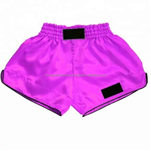 Short de boxe Muay Thai noir personnalisé pour hommes Short de Muay Thai en polyester et nylon 100% Short de sport de Muay Thai à séchage rapide et à sublimation - Product Image 4