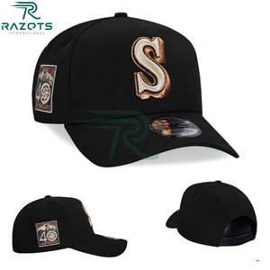 Gorras de Béisbol Premium al por Mayor, Negras, de Algodón, Seis Paneles, Estructuradas, de Perfil Bajo, Unisex, Transpirables, Impermeables, Deportivas, Casuales, Urbanas - Product Image 4