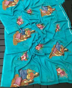 Saree indien amoureux de la mode concepteur indien dernier saree traditionnel exclusif exclusif fantaisie fête porter des vêtements de mariée femmes - Product Image 2