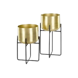 <b>Black</b> Colour Luxury Design Mini Flower Pots for Garden and Table Top Affordable Aluminum Hammered Gold <b>Planter</b> With 3 Wire Legs - Product Image 6