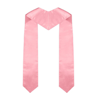 Enseignes personnalisées OEM Ceinture de mariage d'église Étoles de chœur en soie satinée avec croix brodée pour robe de chœur en plusieurs couleurs
