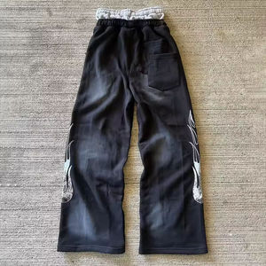 Venta al por mayor ácido lavado pantalones de chándal de los hombres de alta calidad pantalones de chándal con bolsillos logotipo personalizado pantalones de chándal para los hombres - Product Image 3