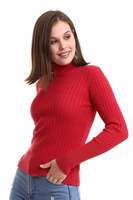 Suéter de Punto de Manga Larga para Mujer, Cuello Alto, Estilo Informal para Oficina, Suéter de Punto Cómodo, Venta al por Mayor