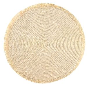 Wedding Party Restaurant Rattan Charger Plate <b>Wicker</b> <b>Placemat</b> Handwoven Tableware Dinner Charger Plate - Product Image 2