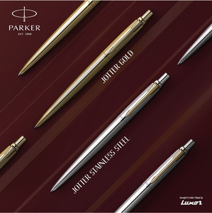 Premium Quality Parker Jotter Chrome Ballpoint Pen Metal Body Gold Arrow Design Blue <b>Ink</b> 1.0mm Click-function Office School - Product Image 5