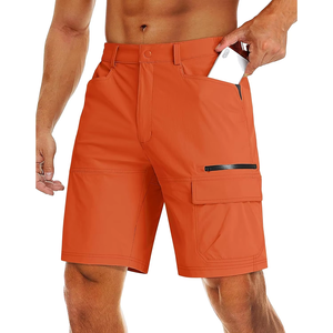 2025 pantalones cortos Cargo personalizados para hombre, para senderismo al aire libre, de secado rápido, elásticos, resistentes al agua, con cremallera, bolsillos de Velcro, sólidos, ecológicos - Product Image 1