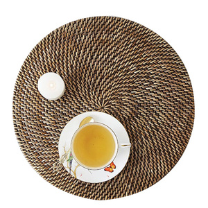 Manteles individuales de ratán para decoración de cena de mesa, posavasos redondo, manteles tejidos a mano para boda, fiesta, decoración de Hotel, hecho en Vietnam - Product Image 3