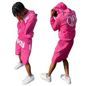 Sweat à capuche imprimé lettre en coton populaire et ensemble court pour hommes et femmes Style décontracté à manches longues pour le printemps et l'été - Product Image 2