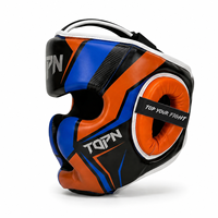 Casque de boxe ouvert personnalisé avec logo, en cuir PU de haute qualité, réglable, protection des joues et des oreilles, pour Muay Thai et Kickboxing