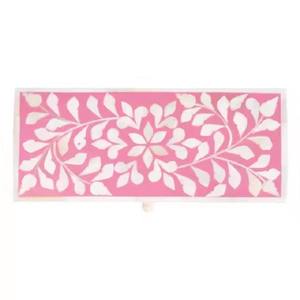 กล่องเรซิ่นกระดูกสีชมพูหรูหราสำหรับตกแต่งบ้านสมัยใหม่การจัดระเบียบศิลปะพื้นบ้านการจัดเก็บโซลูชันที่สร้างขึ้นอย่างสวยงาม - Product Image 5