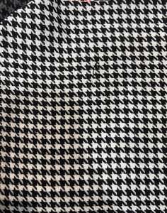 Tissu tendance en laine/polyester 300 g/m² à motif pied-de-poule noir et blanc, double face et écologique, très demandé - Product Image 3