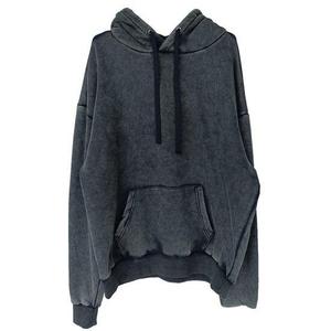 Custom High Quality Heavyweight Vintage Unisex Acid Stone Washed 100% Cotton Solid Winter Hoodies for Men - Product Image 1