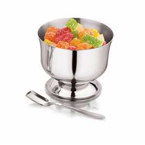 Bol de service en métal artisanal moderne en acier inoxydable pour desserts et glaces, pour hôtels, décoration intérieure, alimentaire, option de logo personnalisé - Product Image 2