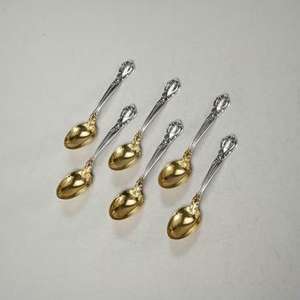 Couverts de restaurant couverts cuillère avec poignée en forme de feuille cuillères à thé couleur or faites à la main Dessert outils de table - Product Image 5