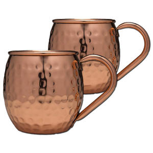 Bar Ware Moscow Mule Taza de cobre Tazas grandes para beber Diseño clásico martillado Bebida Ware Taza India hecha a mano - Product Image 2